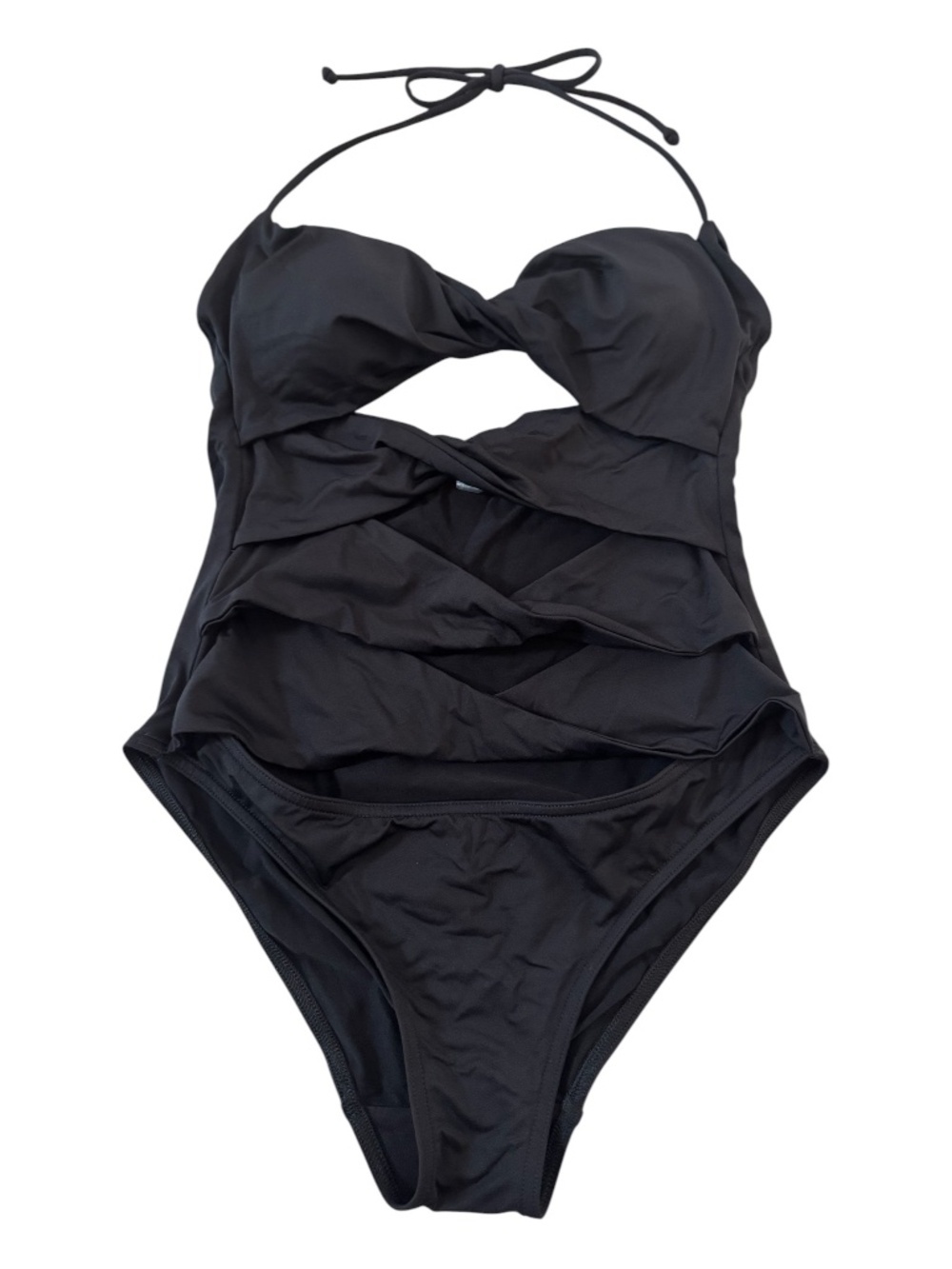 Vintage Victoria's Secret Halter Cut-Out One Piece Black Swimsuit Size Small - Picture 2 of 8